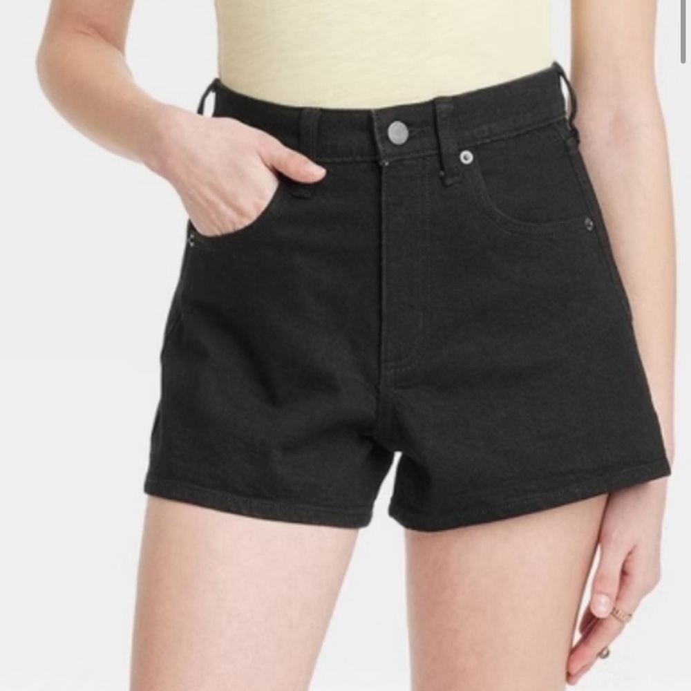 Nwt Women's High-Rise 90's Cutoff Jean Shorts Universal Thread Black Wash 10
